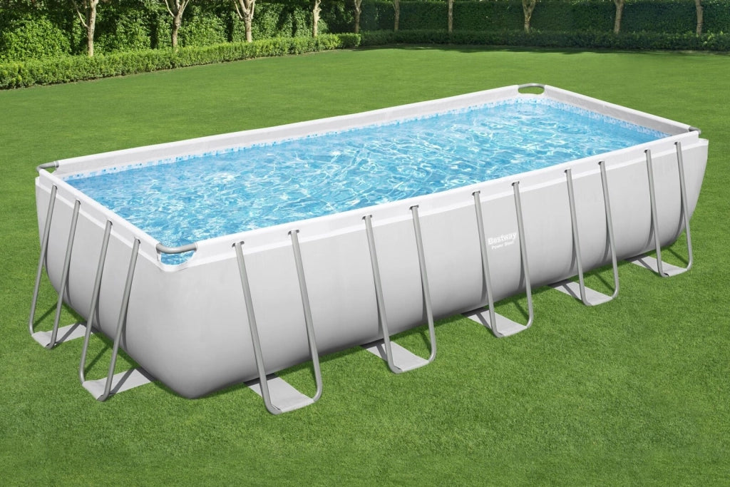 Bestway 5612B Power Steel Piscina Fuori Terra Rettangolare 640x274x132 cm 19281 L Filtro Sabbia colore Bianco