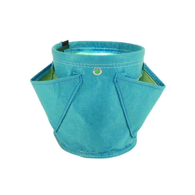 Vaso in tessuto per Erbe Aromatiche BloemBagz da 6 litri, con 3 tasche, colore Azzurro