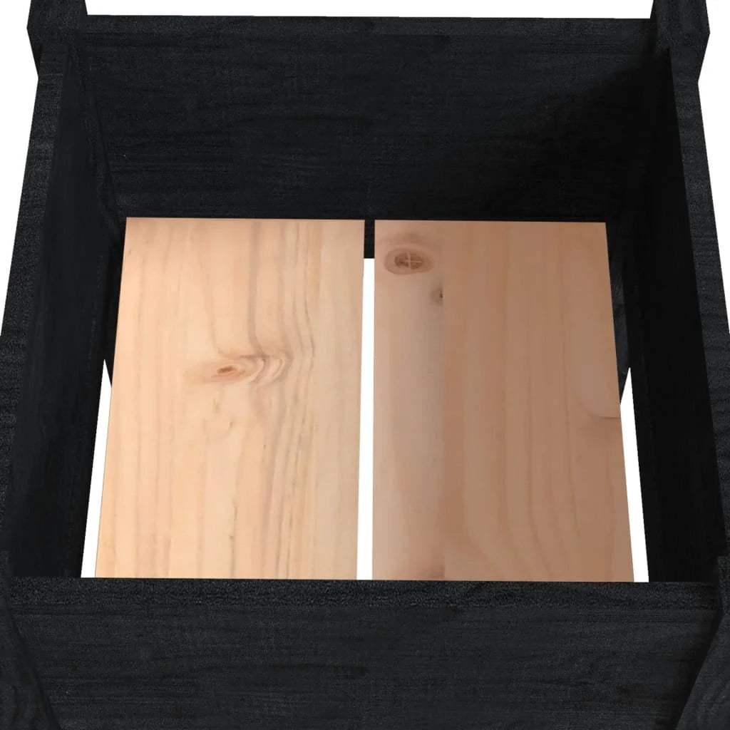 Fioriera rialzata per piante e fiori terrazza giardino 50 x 50 x 70 cm legno massello di pino nero 02_0037674