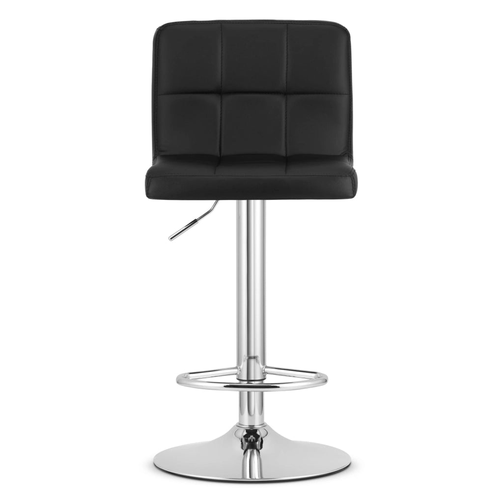 Sgabello girevole VALORA HAXU - Ecopelle nera / Base cromata x 2