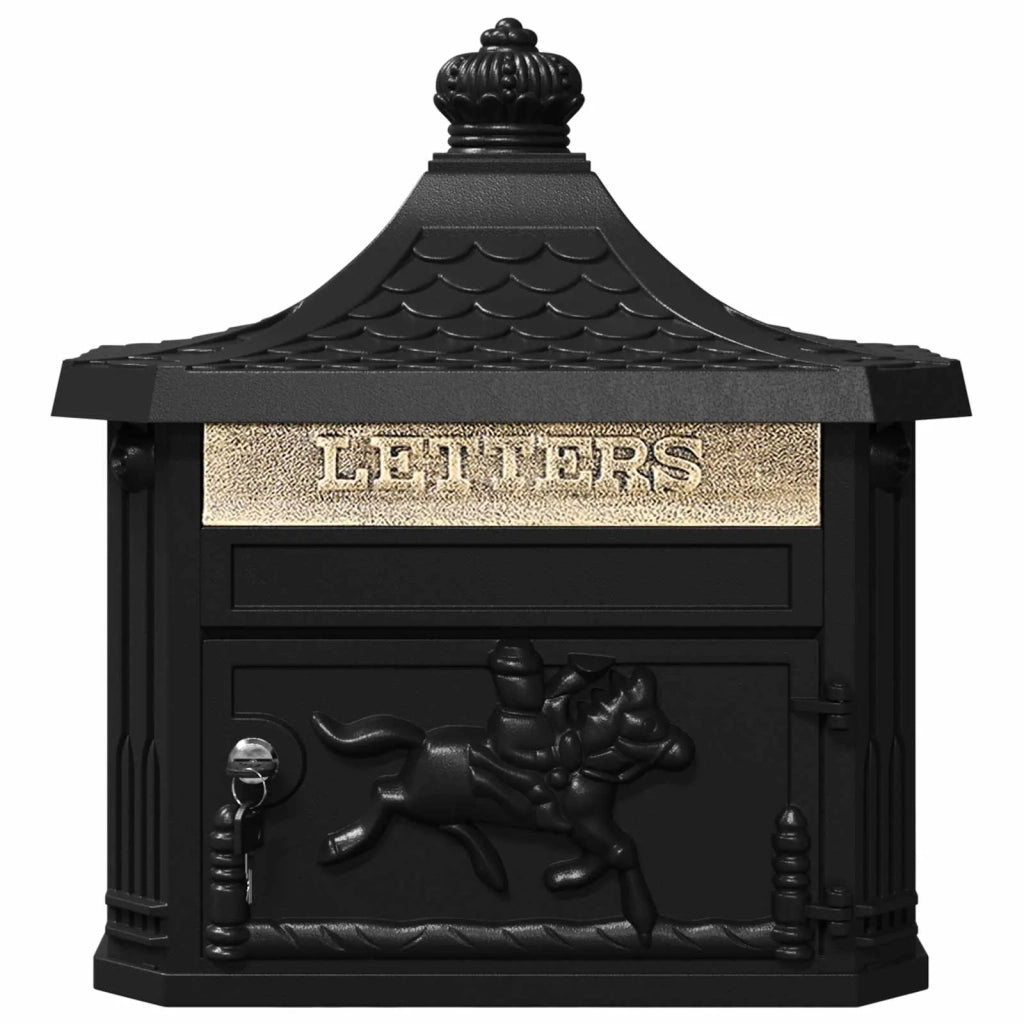Cassetta Postale da Muro con porta Nero 40,5 x 16 x 45 cm 42023501