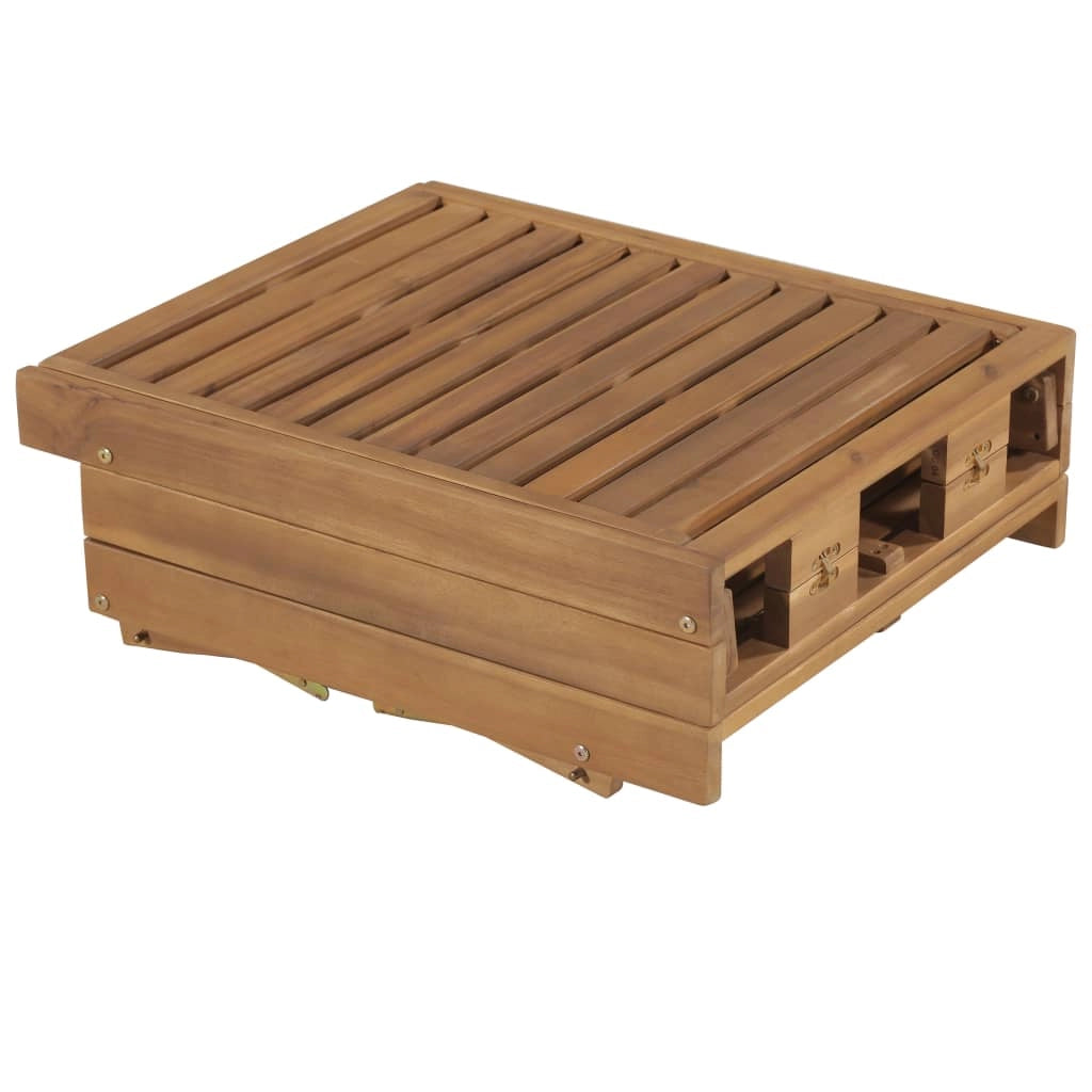 Lettino prendisole sedia a sdraio lettino prendisole letto da giardino mobili da giardino pieghevole 200 cm con cuscino legno massello di acacia 02_0012837