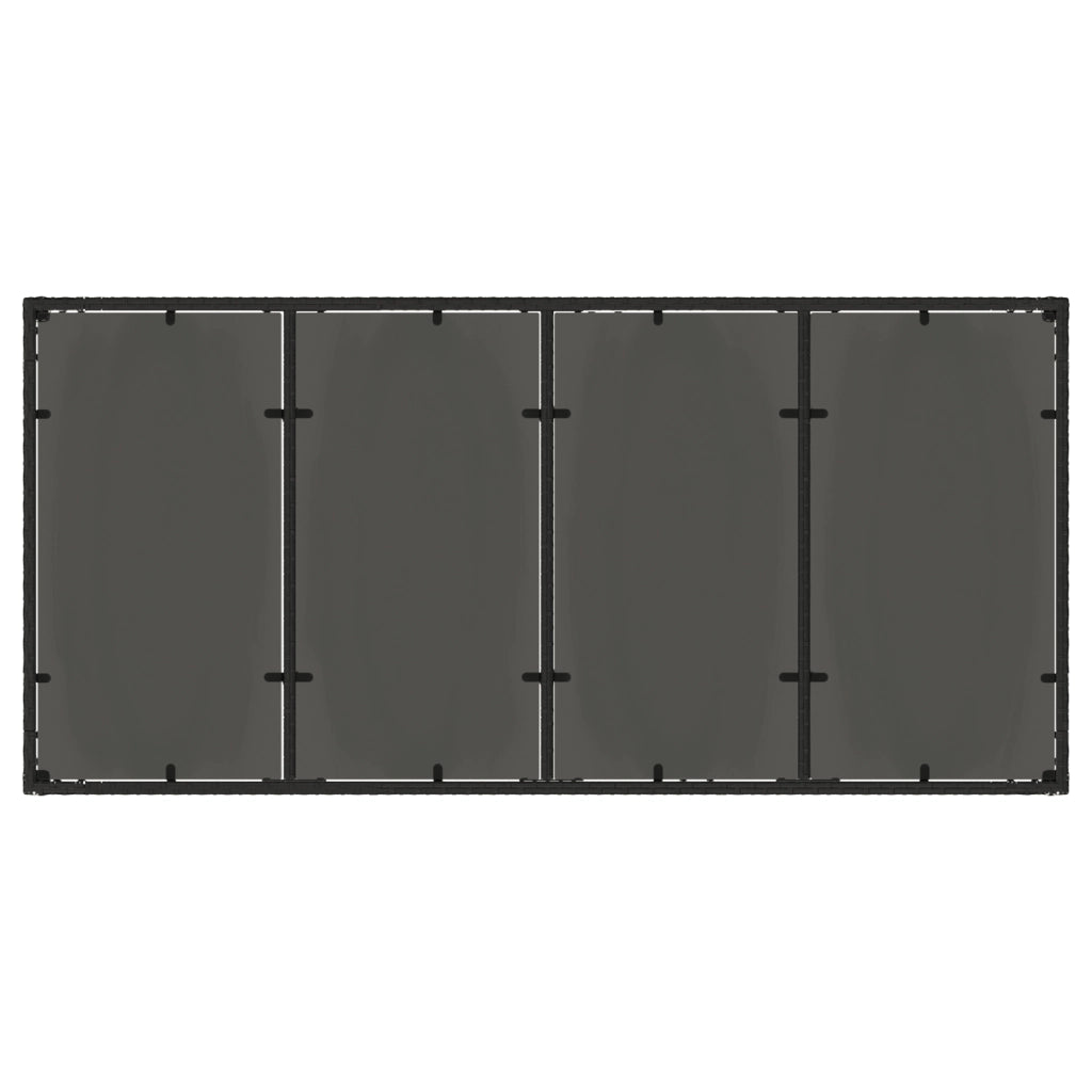 Set da Pranzo da Giardino in 9 Pezzi Polyrattan Nero