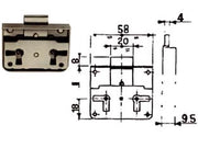 SERRATURA 1/2 SCATOLA DA APPLICARE- - mm.25 - 5 pezzi MRCAS