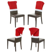 Trade Shop - Set 4 Pezzi Copri Sedia Coprisedia Decorazioni Per Sedie Natalizie 70x52cm Rosso -