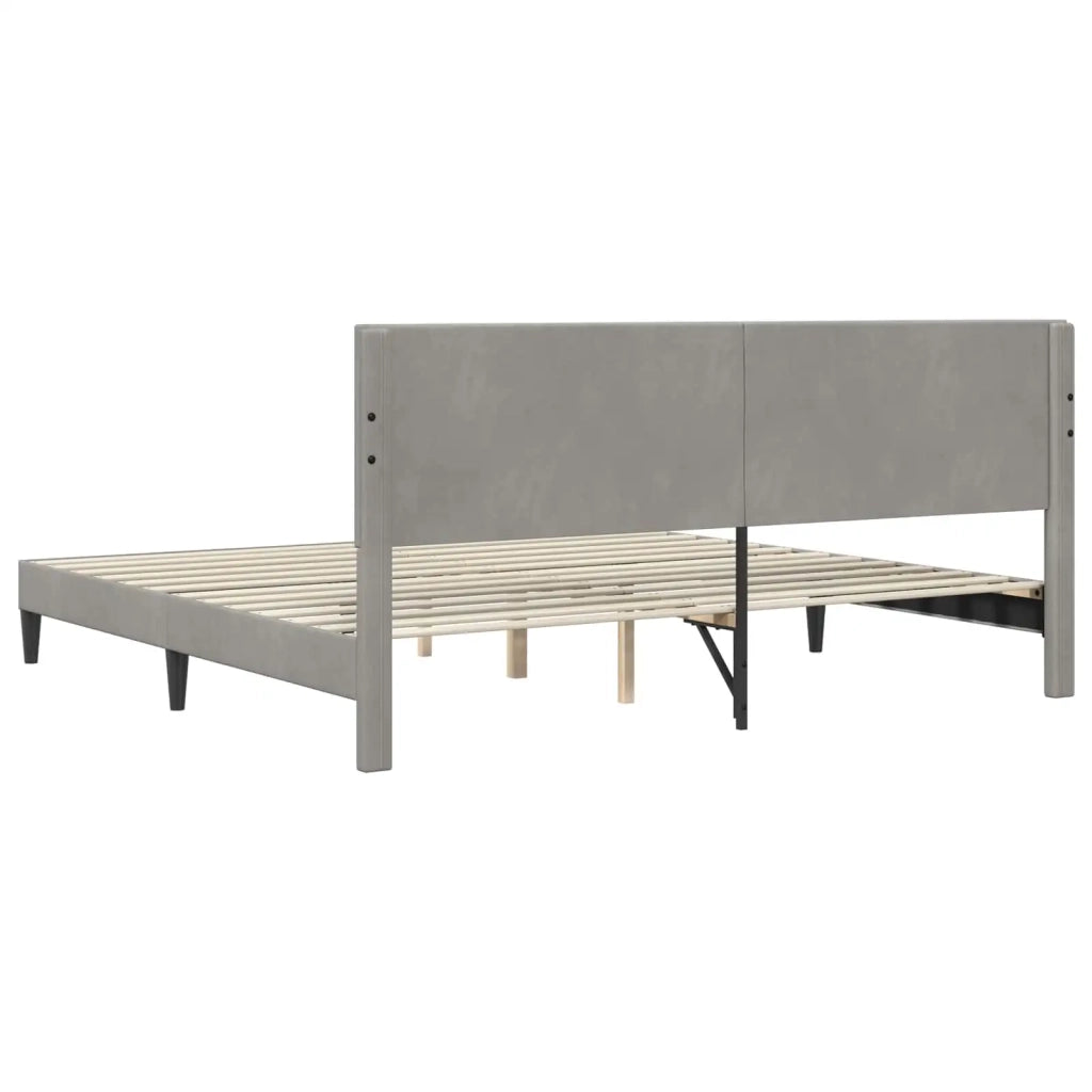Struttura del letto Grigio Chiaro 200 x 200 cm Velluto