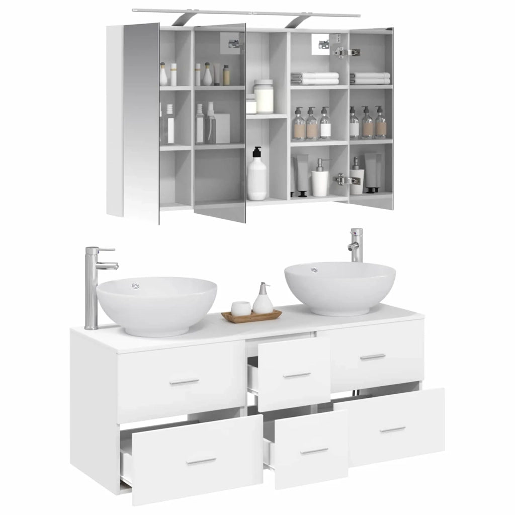 Set di mobili per il bagno 4 pcs Bianco 3406975