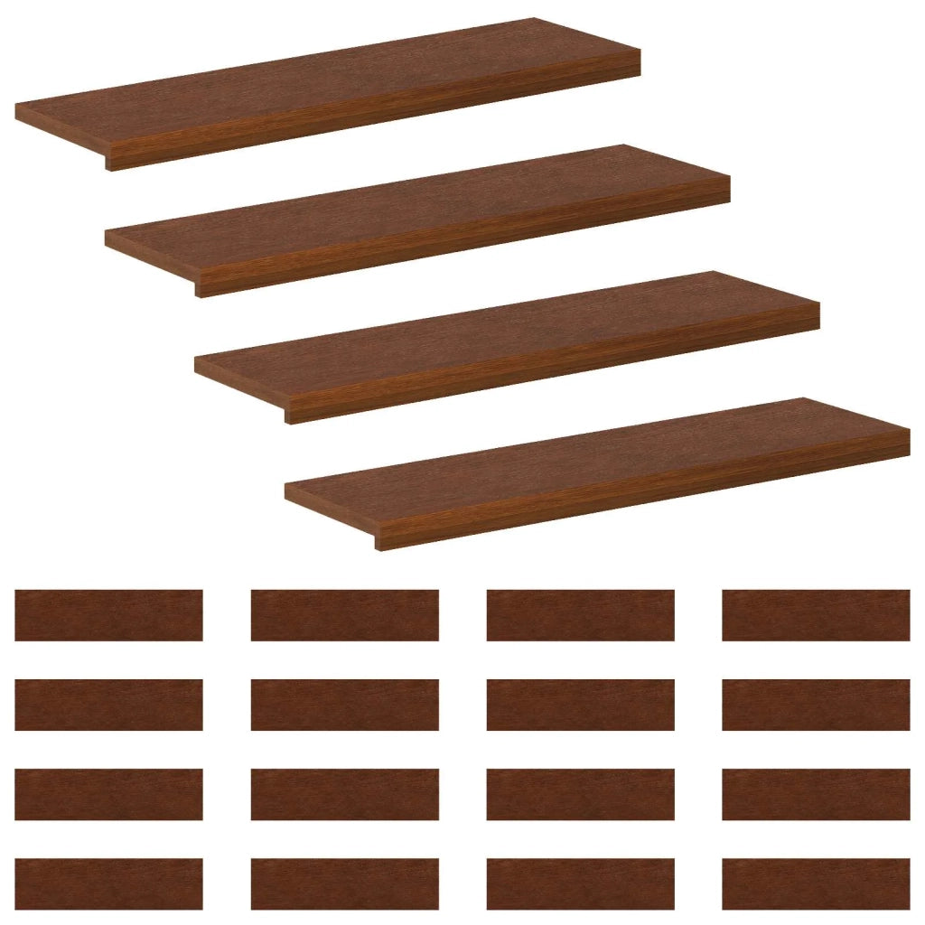Gradini per Scale 20 pz 90 x 30 x 2 cm Marrone Scuro 3449533