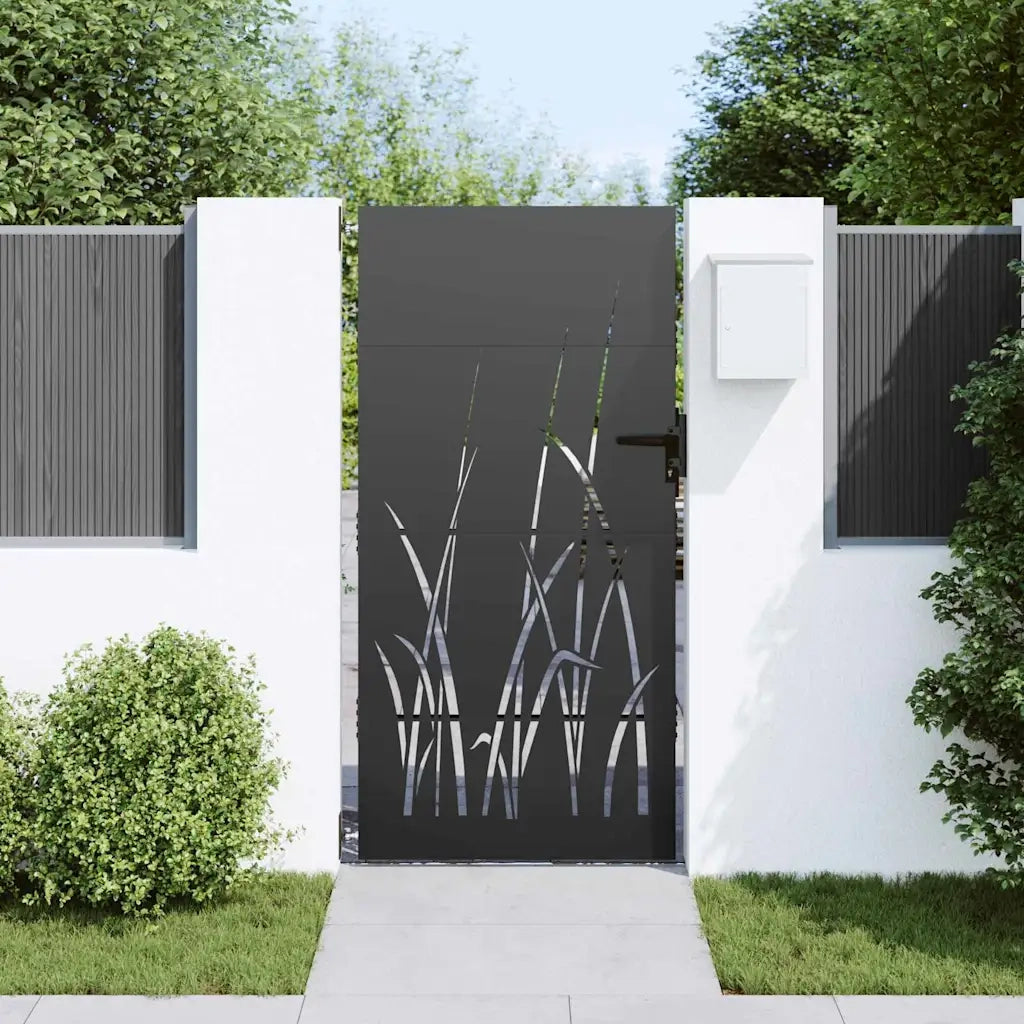 vidaXL Cancello da giardino con blocco Nero 105 x 200 cm