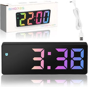 Orologio da notte digitale con cavo – Orologio digitale – Camera da letto – Comodino – Orologio LED da notte – Orologio da tavolo – Orologio da parete – Orologio da notte per letto