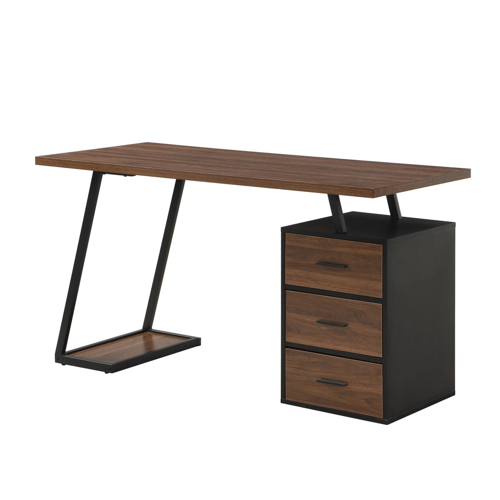 Scrivania da ufficio in MDF marrone scuro con cassetti soft-close e porta CPU