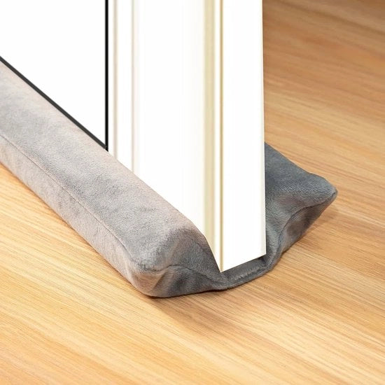 Tostapane regolabile, 76-96 cm, windstopper per porta, finestra, doppia protezione contro la corrente d'aria, schiuma, porta, sweep, blocco del rumore d'aria per pavimento delle porte, doppia chiusura laterale, grigio