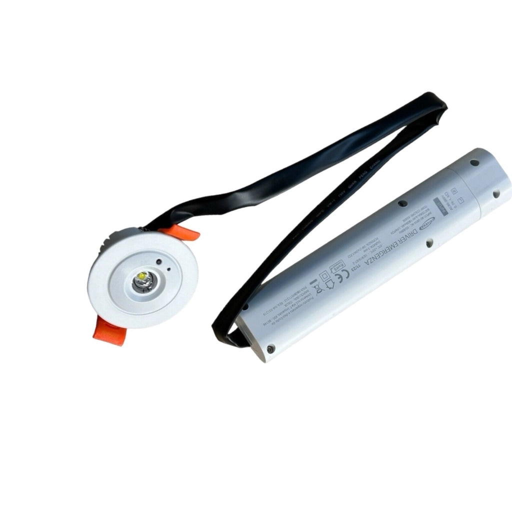 Lampada di emergenza a led faretto rotondo da incasso per contro soffittature 3w