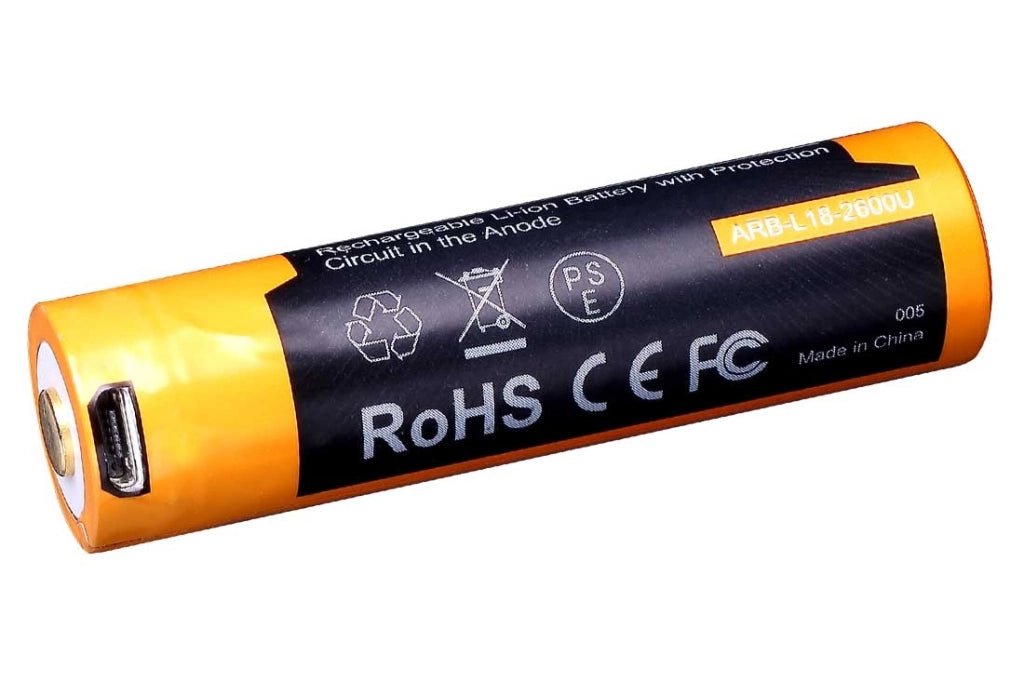Batteria ricaricabile USB Li-ion 18650 FENIX ARB-L18-2600U 3,6V 2600 mAh