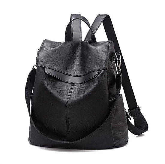 Borsa da Donna Antifurto Impermeabile a Portaoggetti in Pelle, Nero