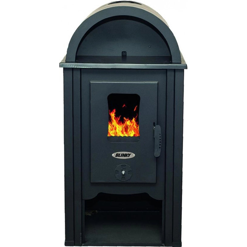 Stufa Acciaio Ginevra Fianchi in Ceramica Rosso