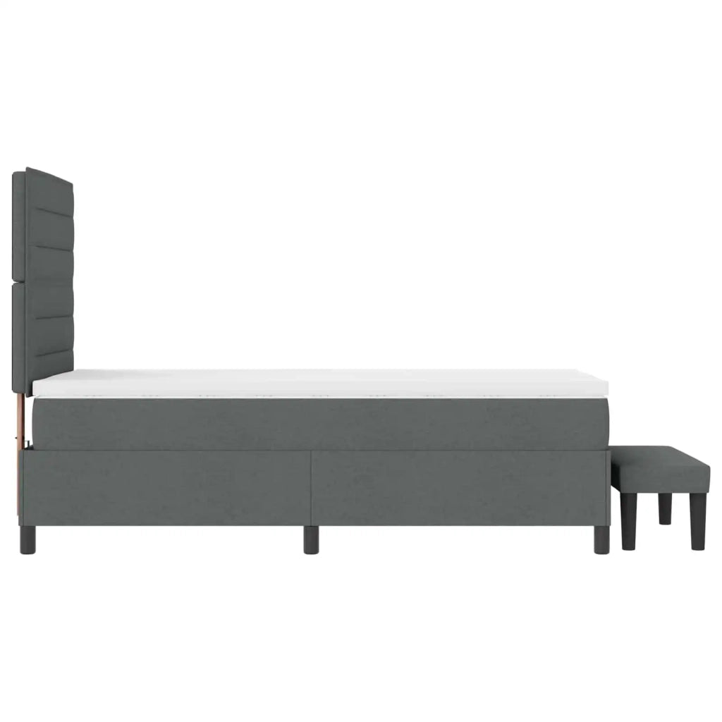 Letto a molle con cuscino Grigio scuro 90 x 190 cm Tessuto 3343954