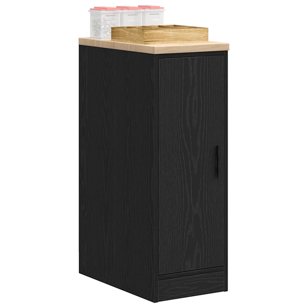 Armadietto da Garage Nero 30x51x85 cm in Legno Massello di Pino 860554