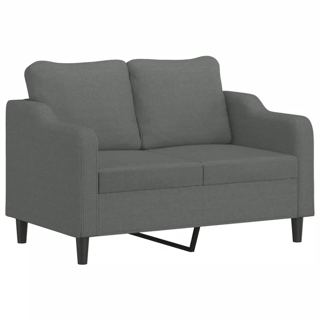 Set di Divani 4 pz con Cuscini Grigio Scuro in Tessuto