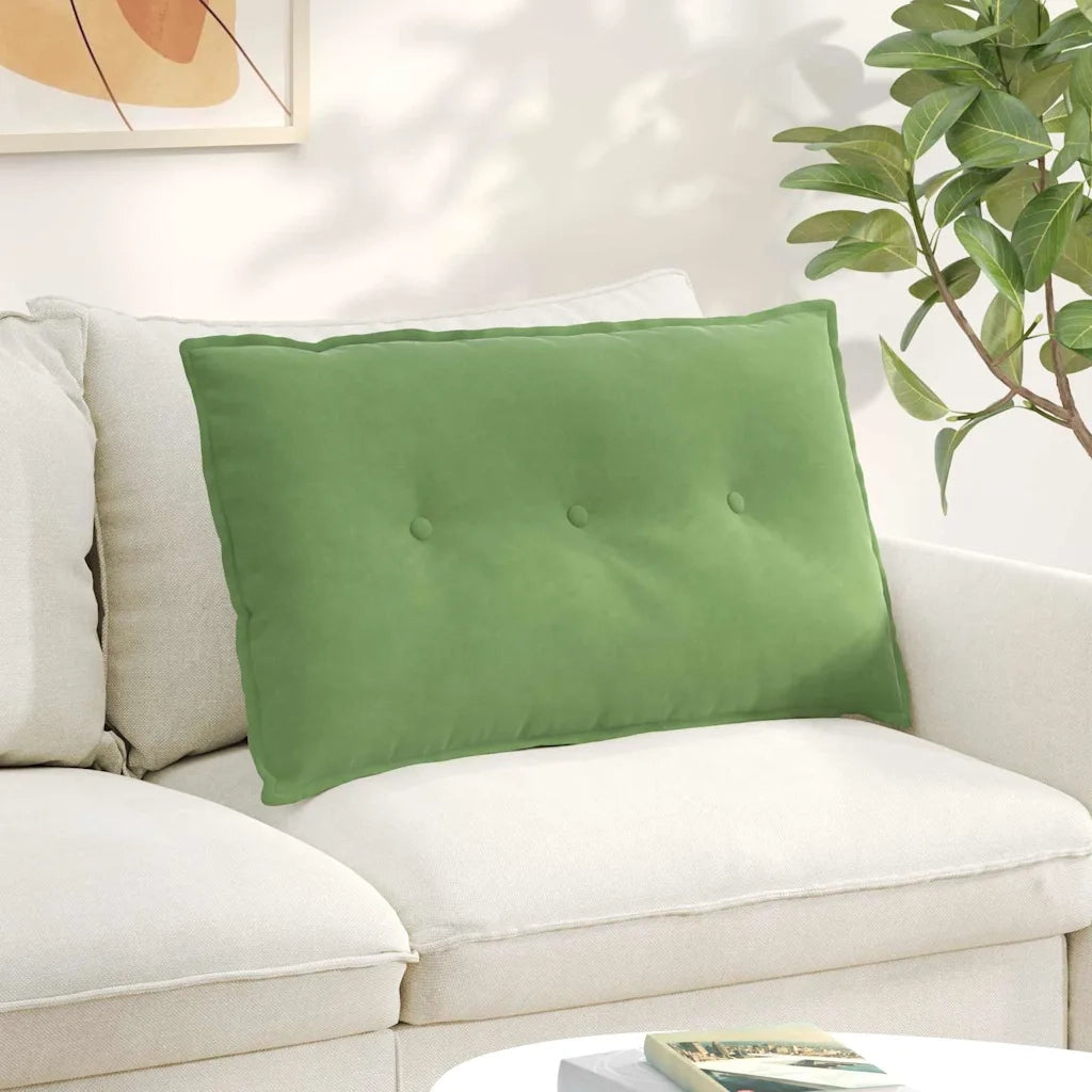 Cuscino per Schiena | Cuscino dorsale Verde chiaro 80 x 50 cm Tessuto in Cords