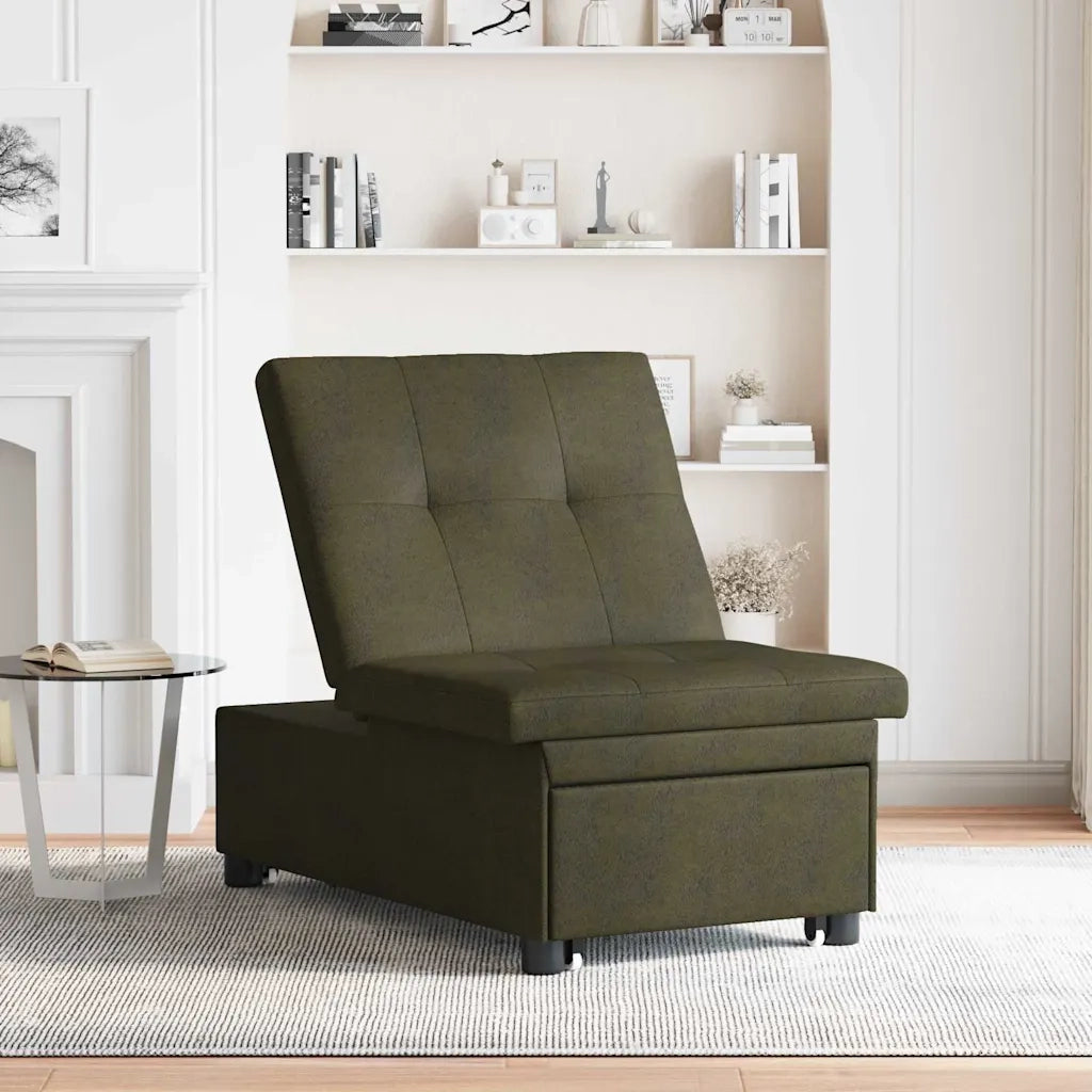 Divano letto Verde militare 194 x 67 x 82 cm Tessuto Huahua 42008606