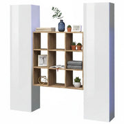 Madia Acerenza, Credenza 16 Ripiani Made in Italy, 40x30x180h cm Bianco Lucido