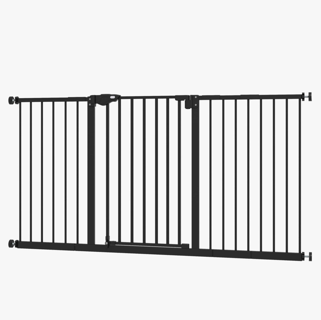 Cancello di sicurezza per animali 136.3x76.2 cm con chiusura automatica in metallo nero