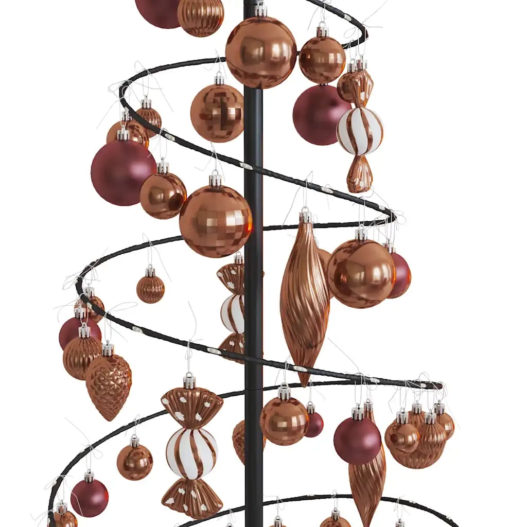 Albero di Natale a LED con Palline 100 LED Bianco Caldo 150 cm 3318571