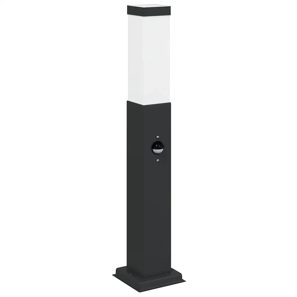 Lampada a paletto con sensore 50 cm Nera IP44 4006077