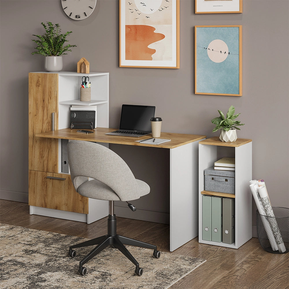Vicco set scrivania Bianco/Rovere dorato 150 x 59 cm Set di 2
