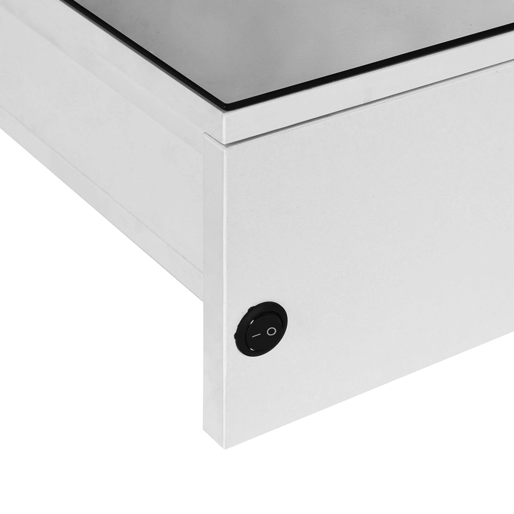 EasyComfort Armadietto con Specchio a Muro, Luci a LED, Ripiano Aperto e Ripiano Interno, 80x15x60cm