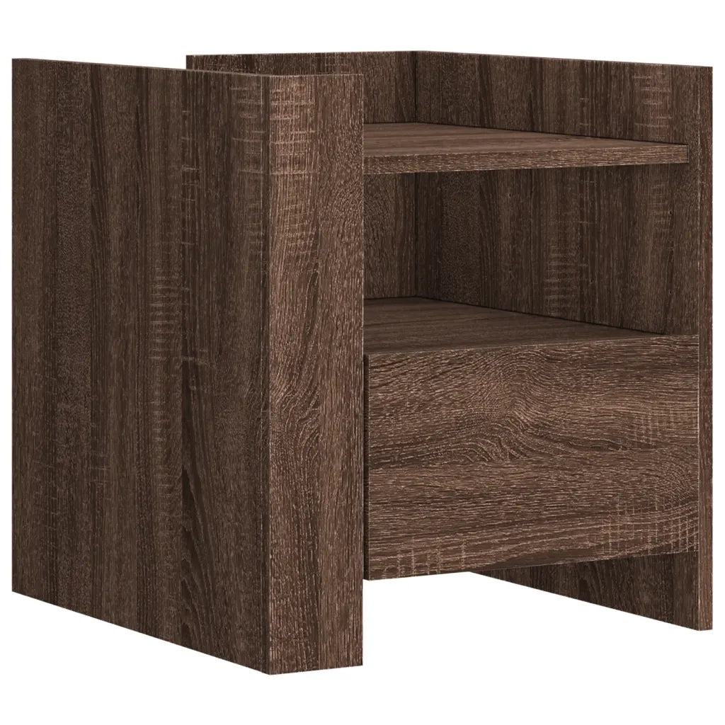 Comodino Rovere Marrone 45x50x50 cm in Truciolato 848282