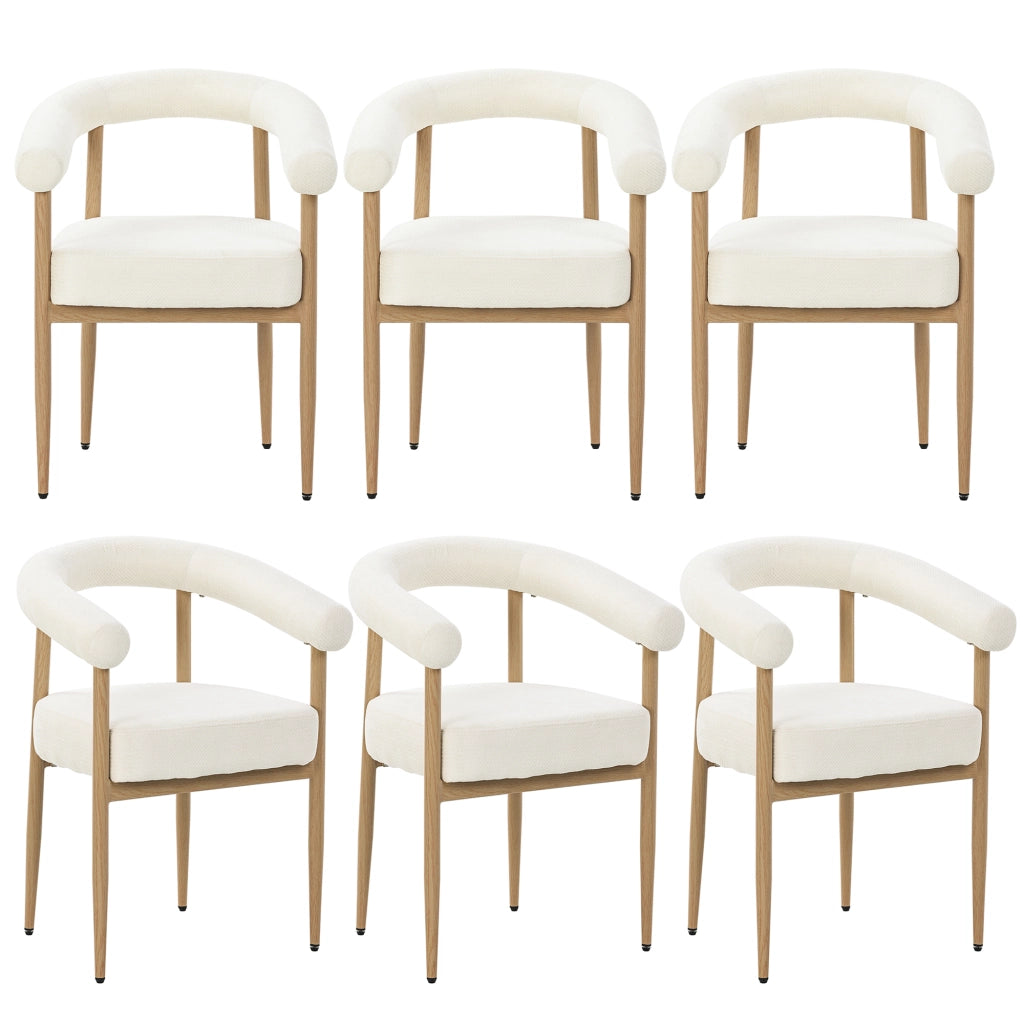 Set 6 Sedie da Pranzo Imbottite con Struttura in Metallo ¨C MINIMAL ¨C Design Moderno