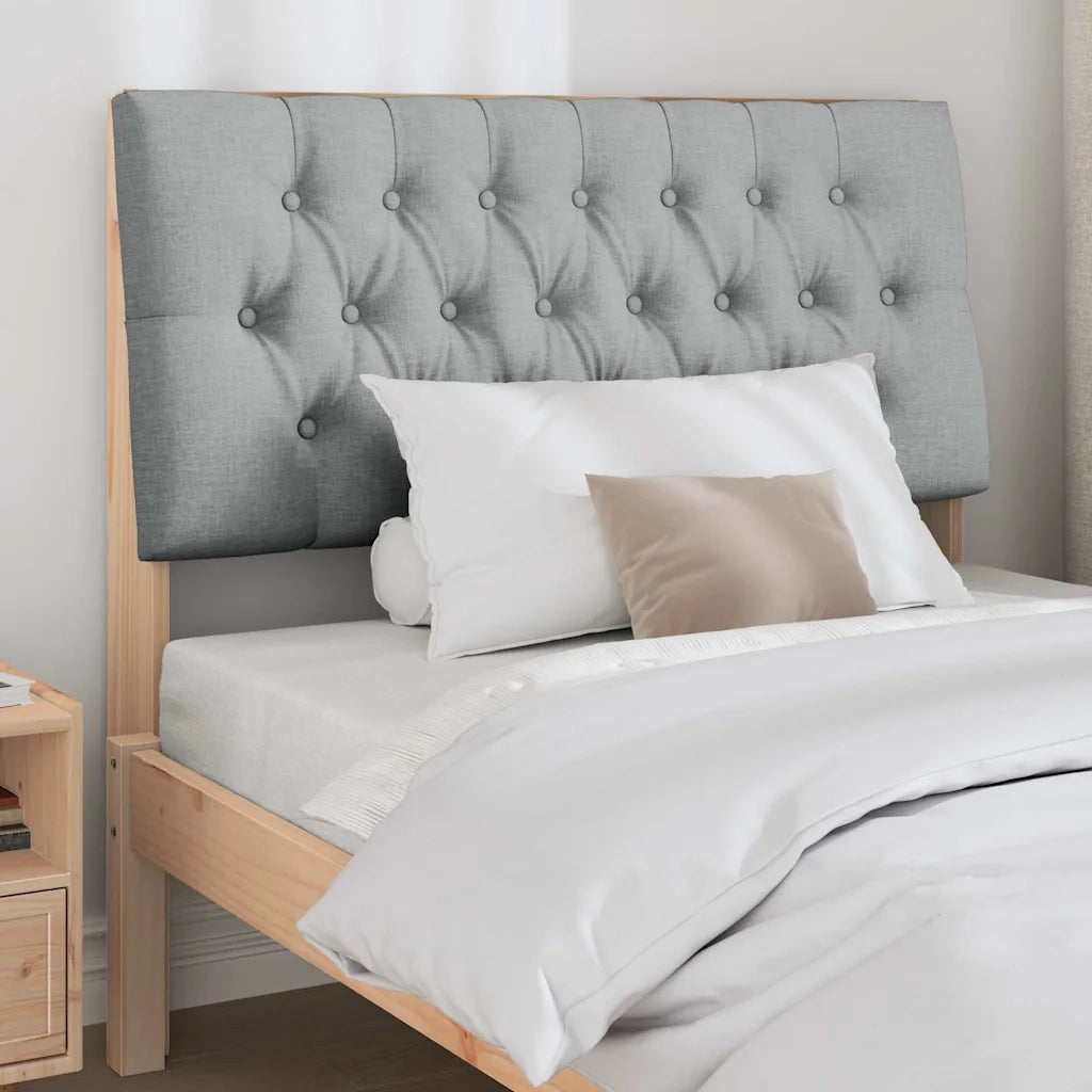 Testiera imbottita-Testiera con Cuscini-Testata Grigio chiaro 100 cm Pino massello 920785