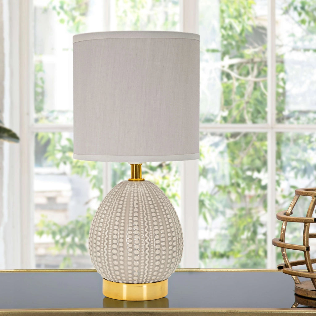Yakuta, Lampada da Tavolo Necessaria 1 Lampadina, Grigio Tortora