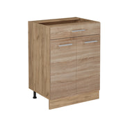Mobiletto base per cucina R-Line Sonoma/Rovere dorato 60 cm con cassetto, senza piano di lavoro Vicco