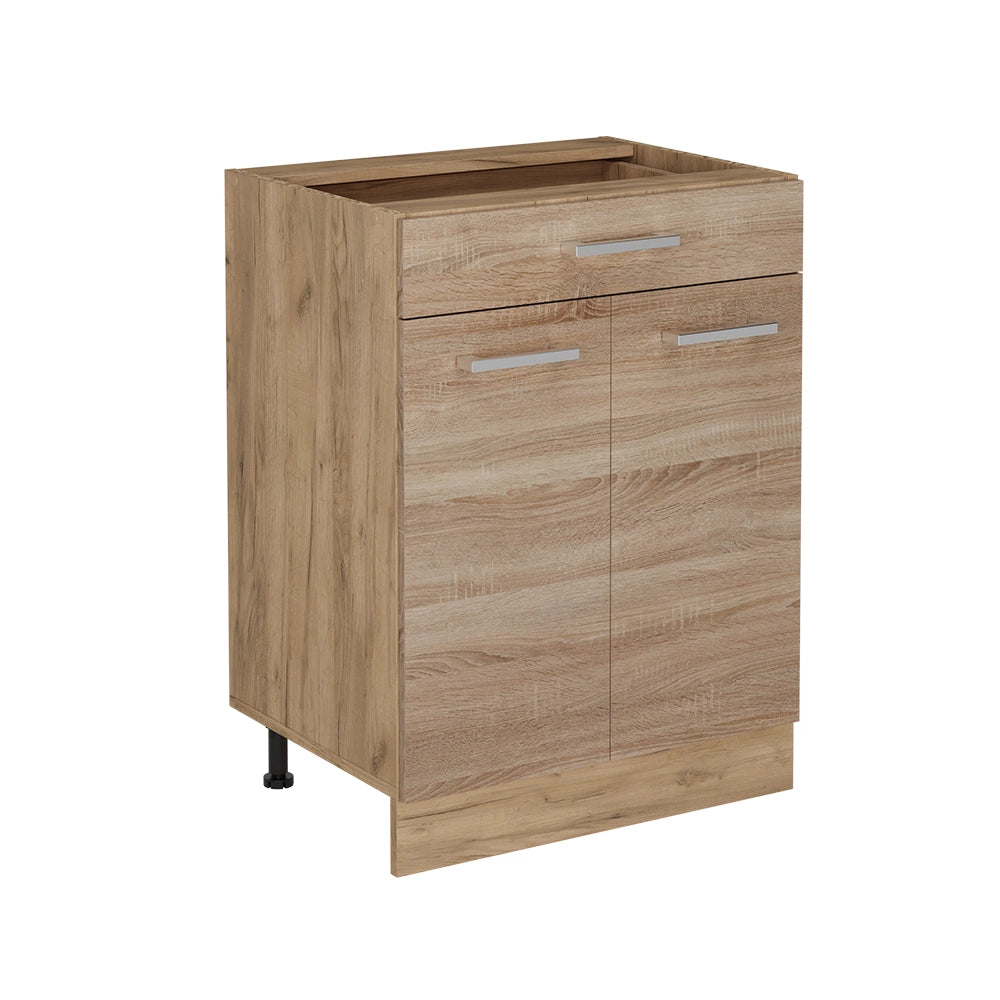 Mobiletto base per cucina R-Line Sonoma/Rovere dorato 60 cm con cassetto, senza piano di lavoro Vicco