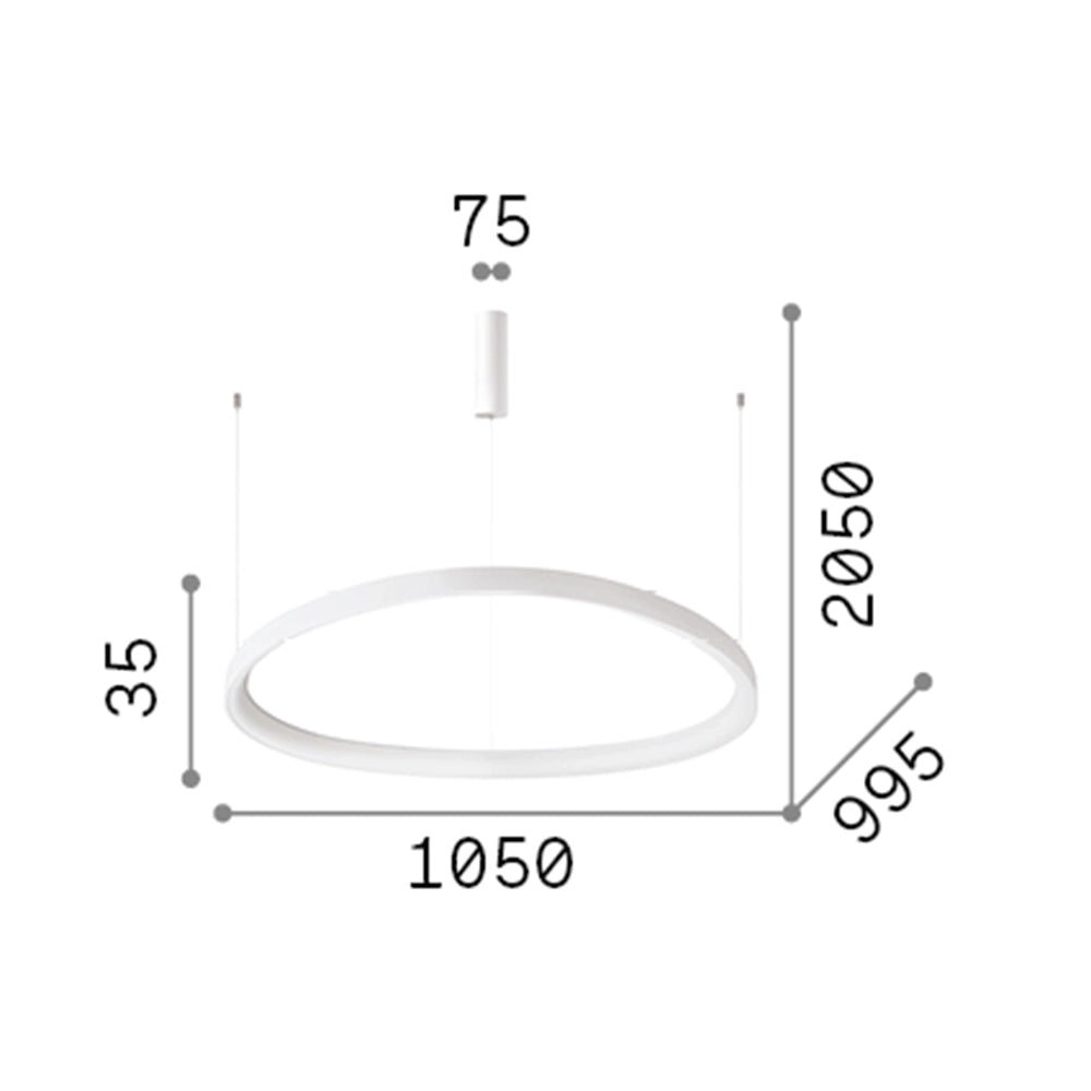 Sospensione Moderna Gemini Ottone Led 80W 3000K Luce Calda