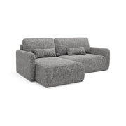 Pagno, Divano Letto con Penisola Contenitore, 207x148 cm Grigio