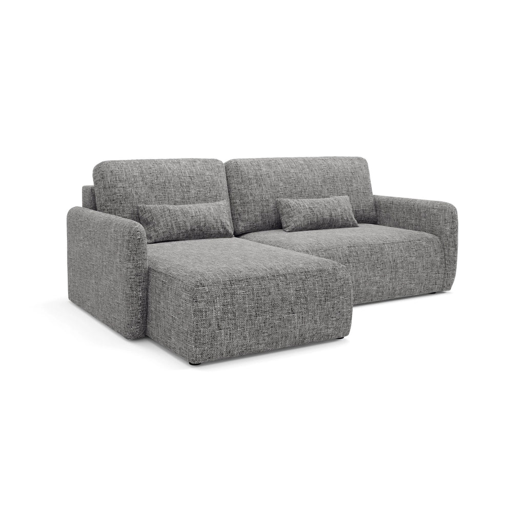 Pagno, Divano Letto con Penisola Contenitore, 207x148 cm Grigio