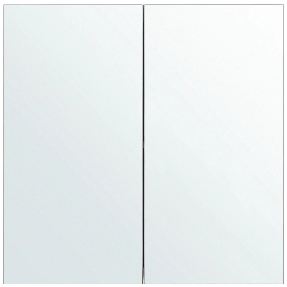 Armadietto a specchio per bagno in compensato bianco 60 x 60 cm Scaffali pensili a 2 ante