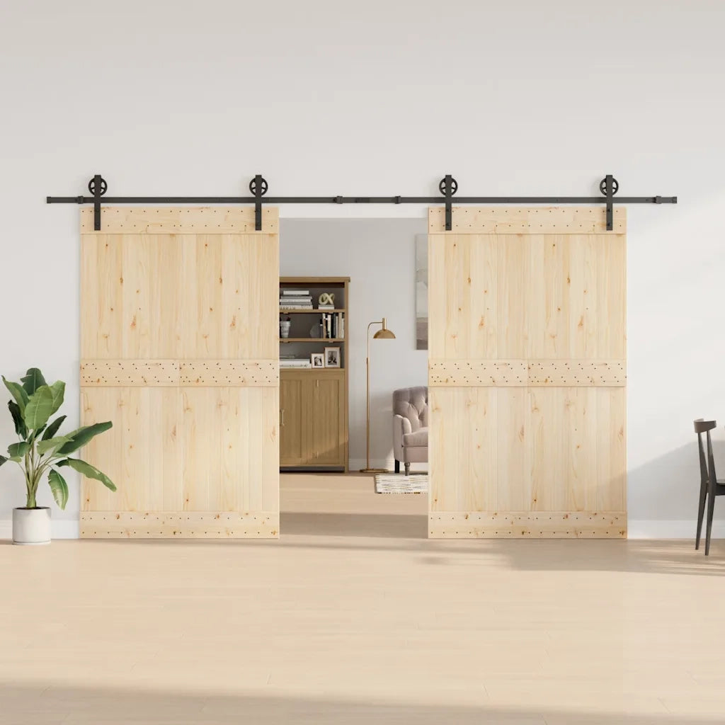 Kit di Binari per Porte Scorrevoli 400 cm Acciaio Nero CFW7558065