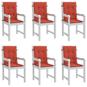 Cuscini Sedia Schiena Bassa 6 pz Rosso MÃ©lange 100x50x4 Tessuto