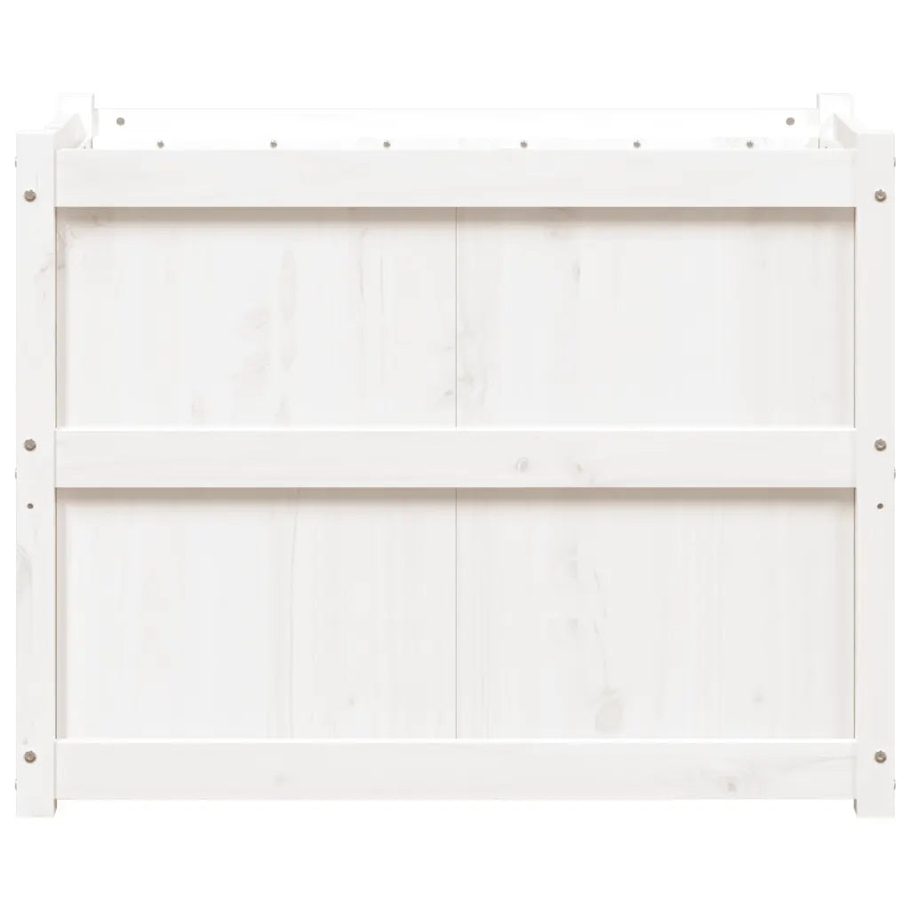 Fioriera da Giardino Bianca 90x50x70 cm Legno Massello di Pino 837470