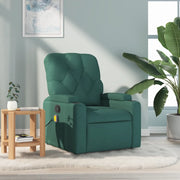 Divano Sedia-Poltrona Massaggiante Reclinabile Verde Scuro in Tessuto 658385