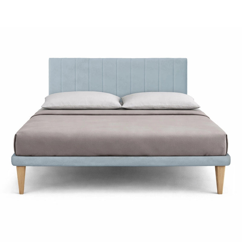 Letto imbottito Letto Matrimoniale alla Francese 140x200 cm Vertical - Con rete,Microfibra,Azzurro