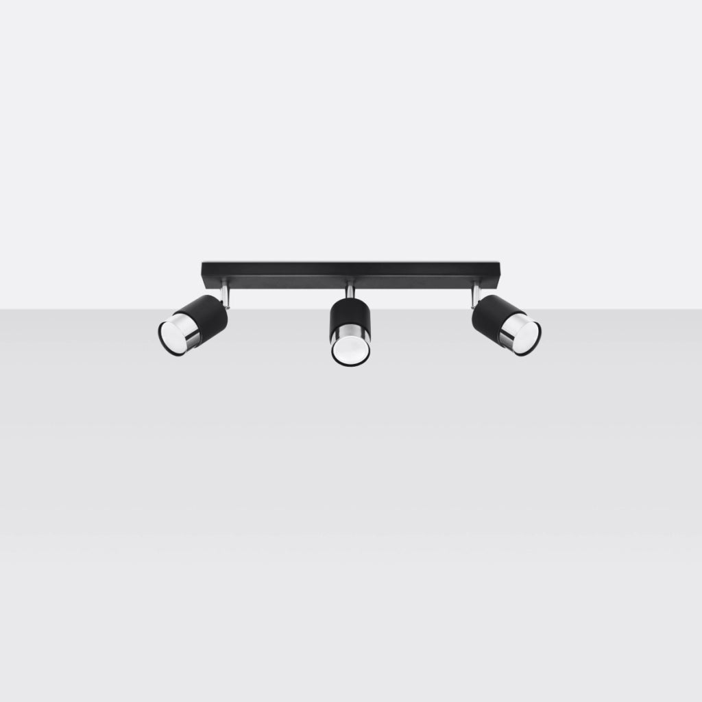 Lampada da soffitto NERO 3 nero/cromo