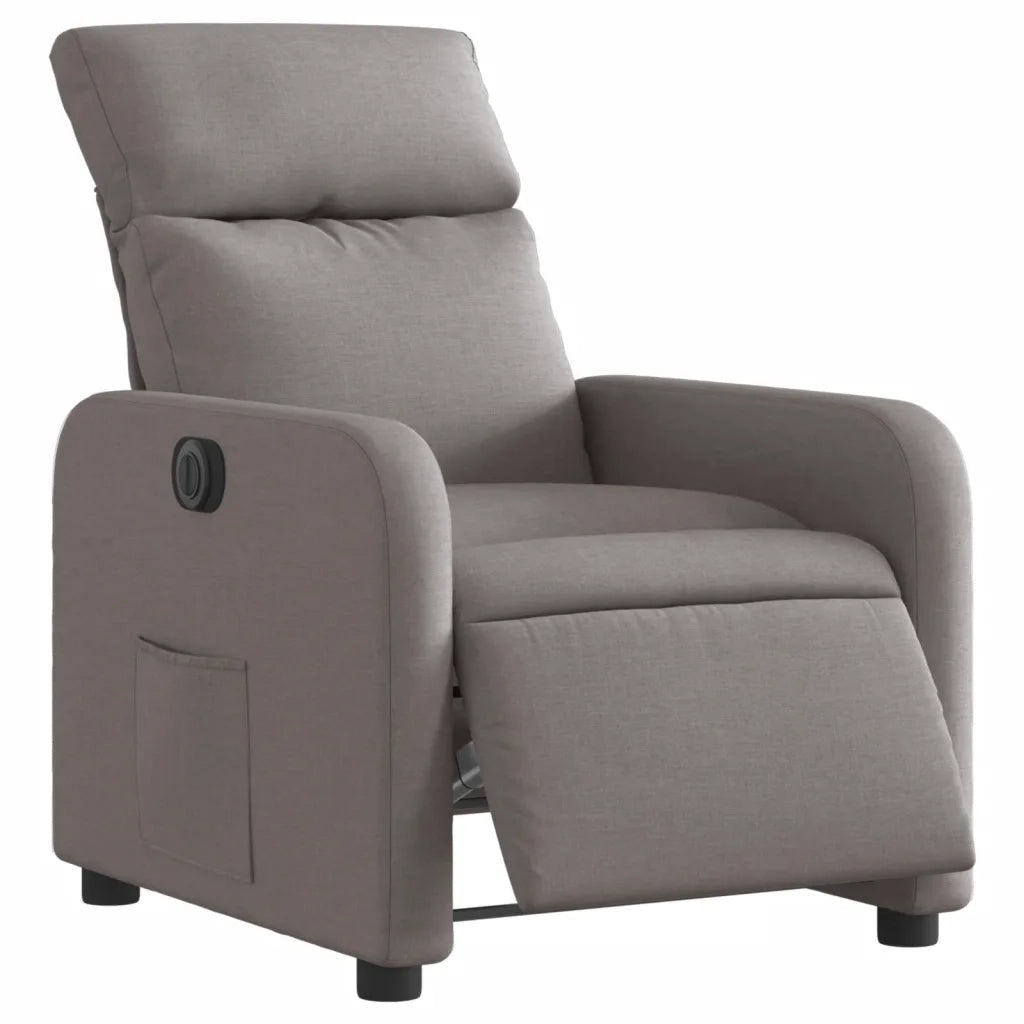 Poltrona | Sedia Relax Elettrica Reclinabile Tortora in Tessuto