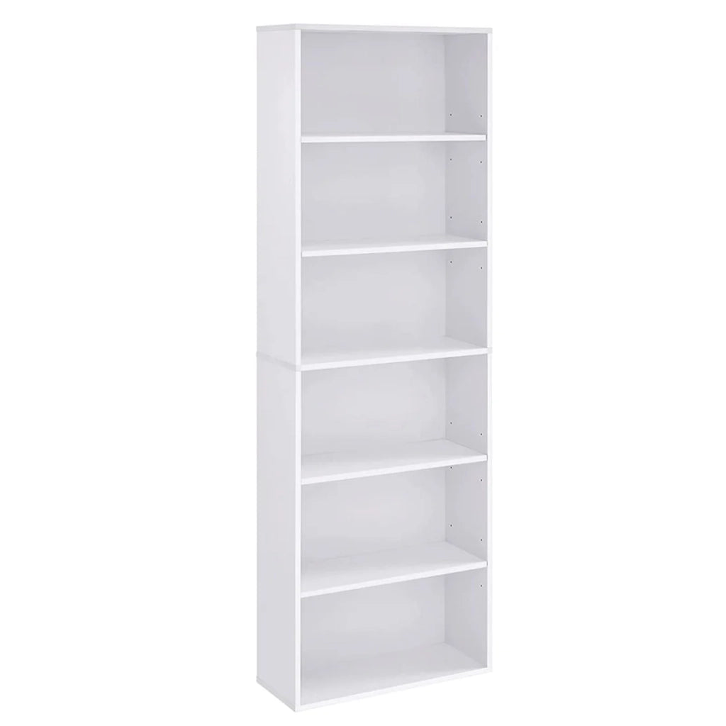 Libreria/mobile contenitore a 6 ripiani per soggiorno ufficio camera da letto stile scandinavo 40 x 24 x 1785 cm bianco 12_0004250