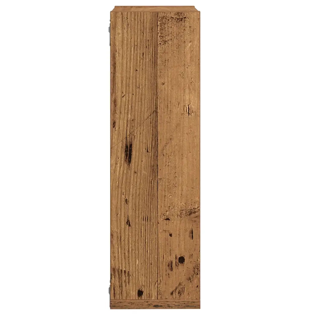 Mensole a Cubo Muro 2 pz Legno Antico 50x15x50 cm in Truciolato 856604